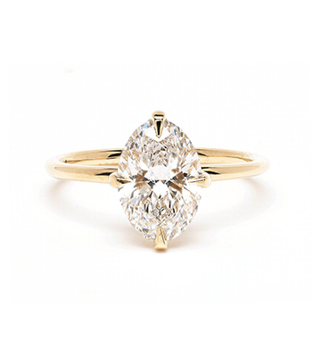 14K Gold Oval Shape Lab Grown Diamond Engagement Rings for Women designed by Sofia Kaman handmade in Los Angeles