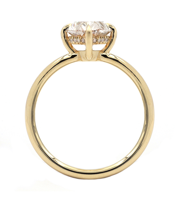 Champagne Diamond Unique Engagement Ring For Women