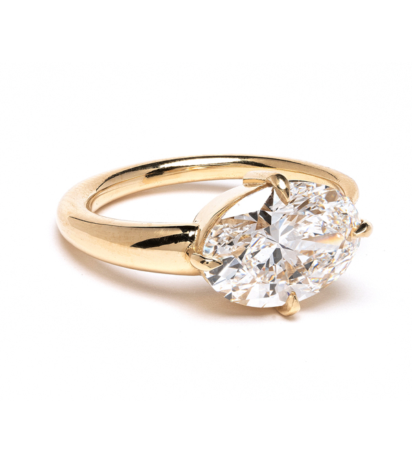 Sideways Pear Diamond Engagement Ring