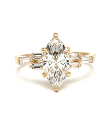 The Eleanore Lab Grown Marquise 1 Carat Diamond Ring is a Beautiful Example of our Collections of Unique Engagement Rings designed by Sofia Kaman handmade in Los Angeles