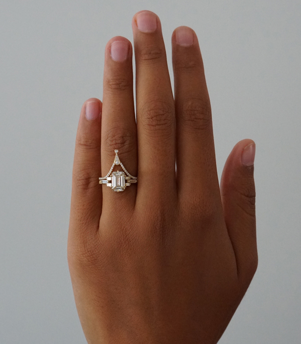 Vintage Inspired Champagne Diamond Engagement Ring