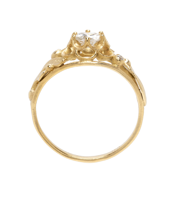 Double Buttercup Diamond Engagement Ring