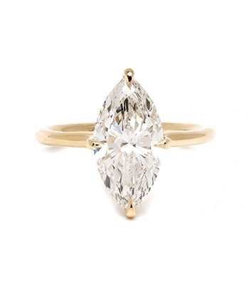 14K Gold 2ct Marquise Lab Grown Diamond Engagement Rings for Women designed by Sofia Kaman handmade in Los Angeles
