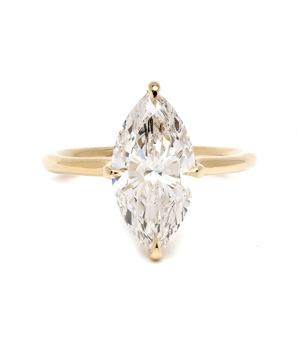 14K Gold 2ct Marquise Lab Grown Diamond Engagement Rings for Women designed by Sofia Kaman handmade in Los Angeles using our SKFJ ethical jewelry process.