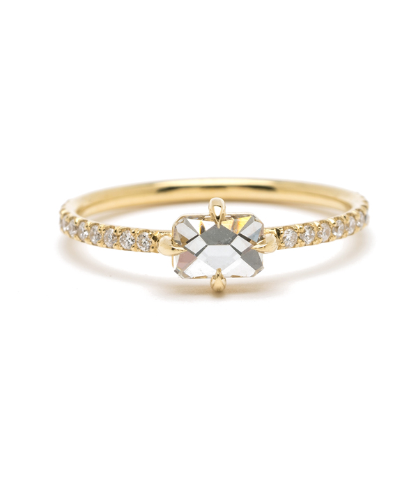 French Cut Diamond Ethical Engagement Ring