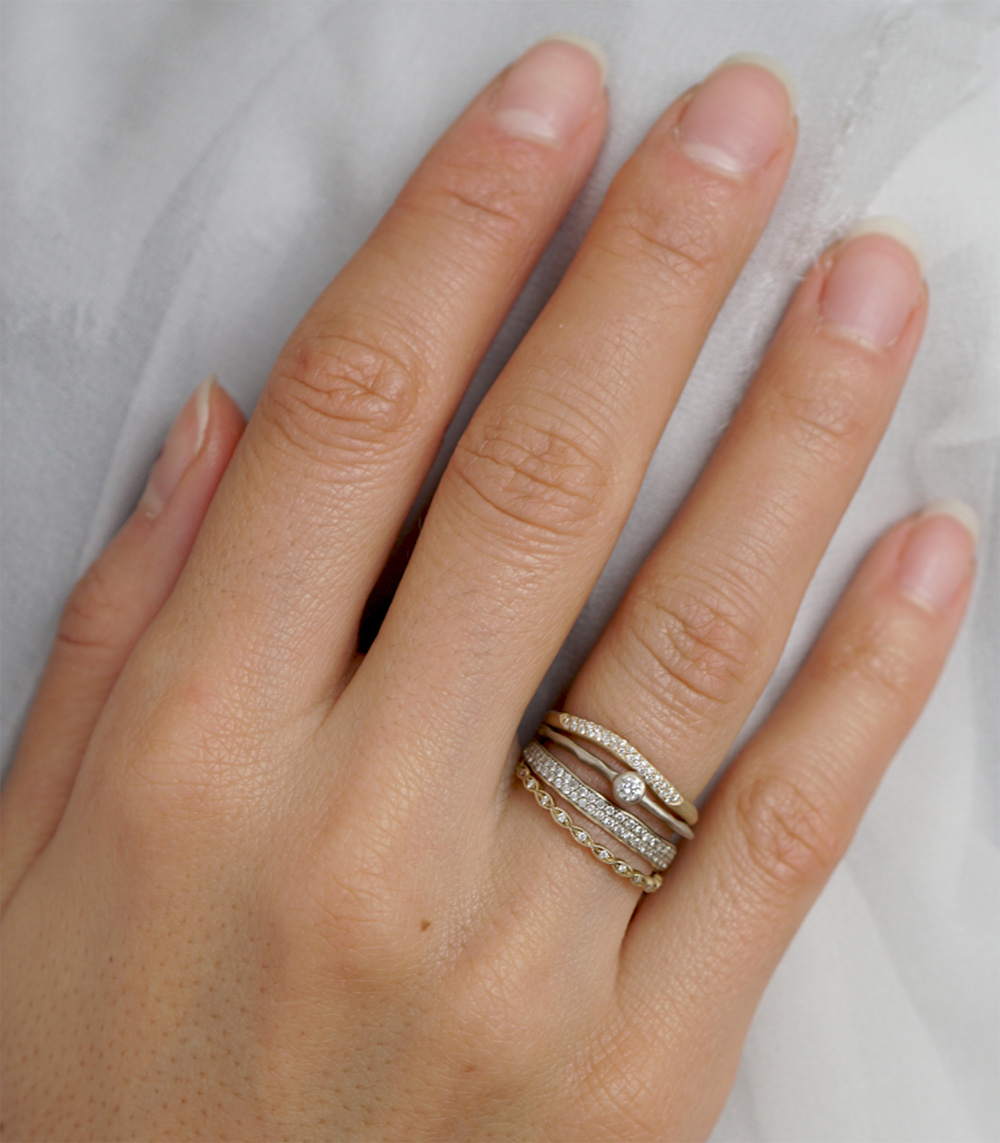 Ethically Sourced Diamond Boho Stacking Rings