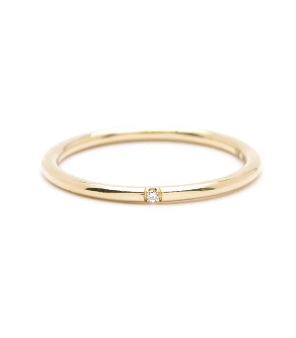 Gold Wire Band Diamond Accent Stacking Band