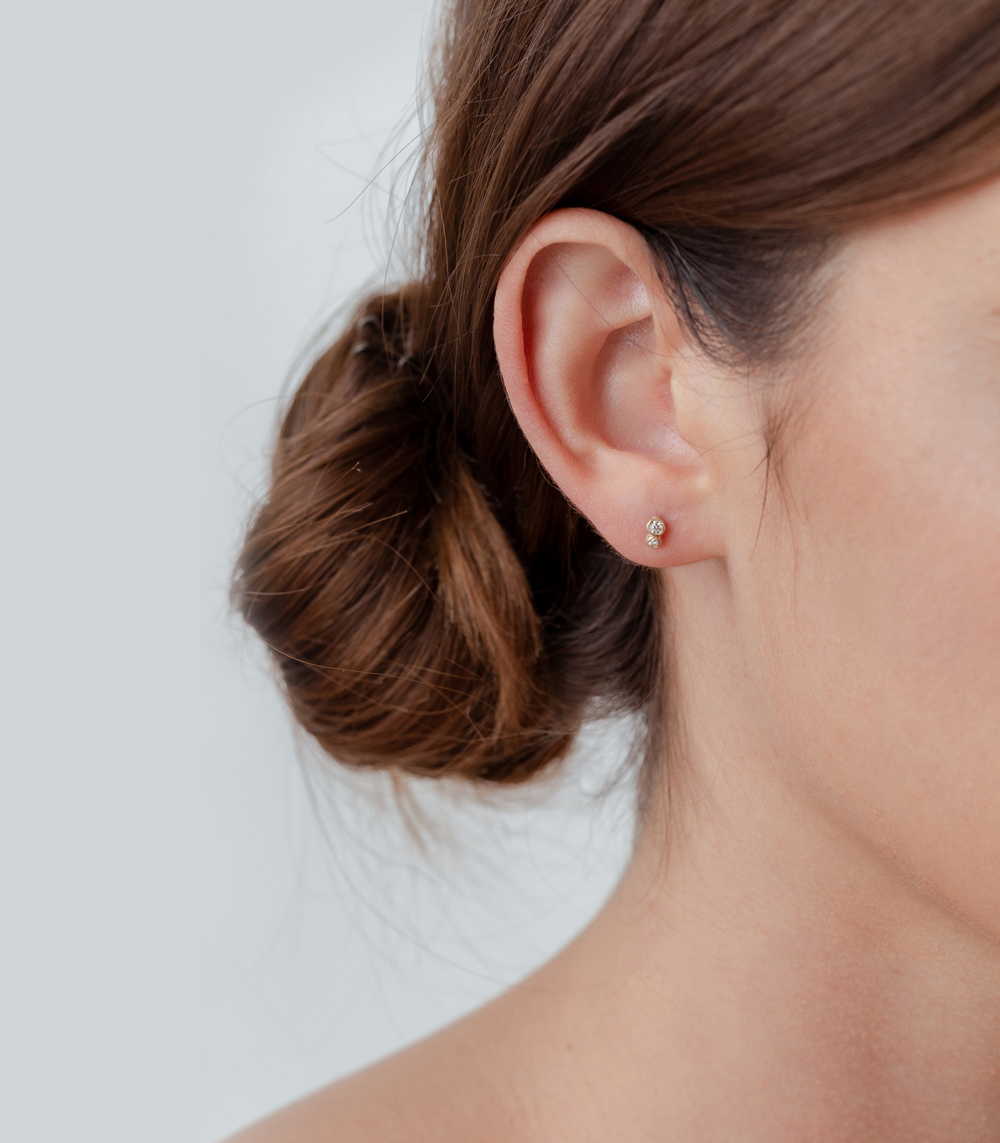 Neutral Two Texture Stud Earrings