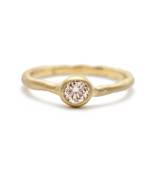 Thick Textured Stack Band With Diamond 0 25ct