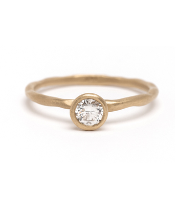 Nature Inspired Boho White Diamond Simplicity Unique Engagement Ring designed by Sofia Kaman handmade in Los Angeles