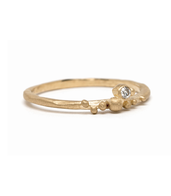 14k Gold Diamond Accent Boho Stacking Ring