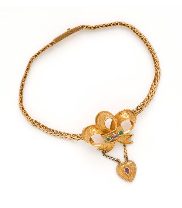 Victorian Bow And Heart Bracelet