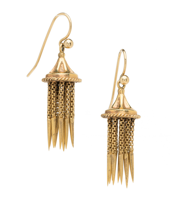 Vintage Victorian 18K Gold Fringe Tassel Earrings curated by Sofia Kaman.  This piece has been sold and is in Vintage Archive.
