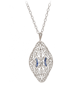 Vintage Edwardian Platinum Gold Rose Cut Diamond Pendant Necklace curated by Sofia Kaman