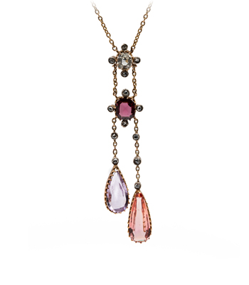 Edwardian Neglige Necklace with Colored Gems curated by Sofia Kaman