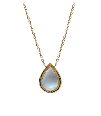 Victorian Vintage Pear Shape Moonstone Enamel Necklace curated by Sofia Kaman