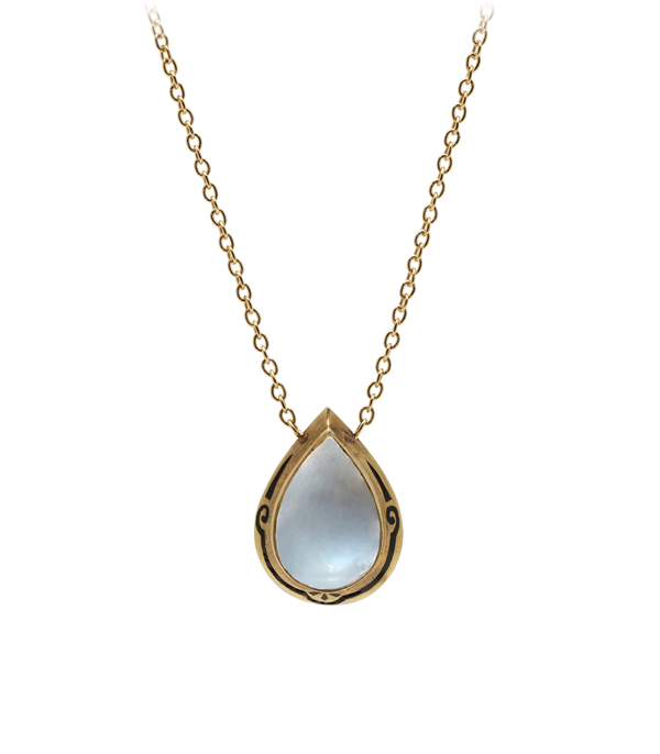 Victorian Pear Shape Moonstone Necklace