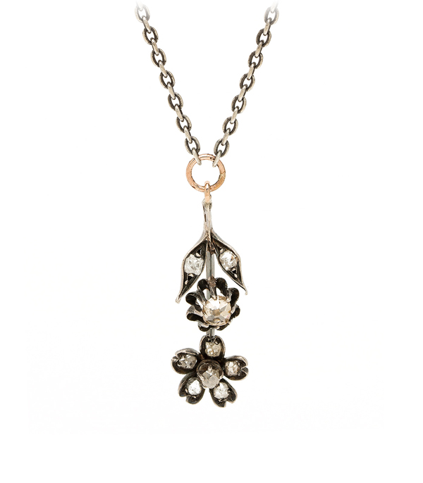 Vintage Diamond Flower Necklace