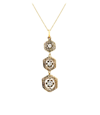 Art Nouveau Diamond Drop Necklace for Vintage Engagement Rings curated by Sofia Kaman