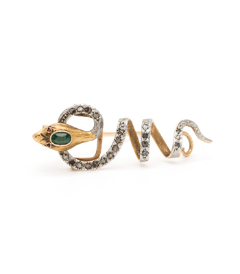 Vintage Snake Pin Perfect for Victorian One of a Kind Engagement Ring curated by Sofia Kaman