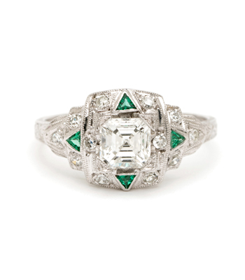 Estella-Platinum Vintage Engagement Ring curated by Sofia Kaman