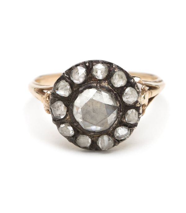 Vintage Georgian Rose Cut Diamond Cluster Ring