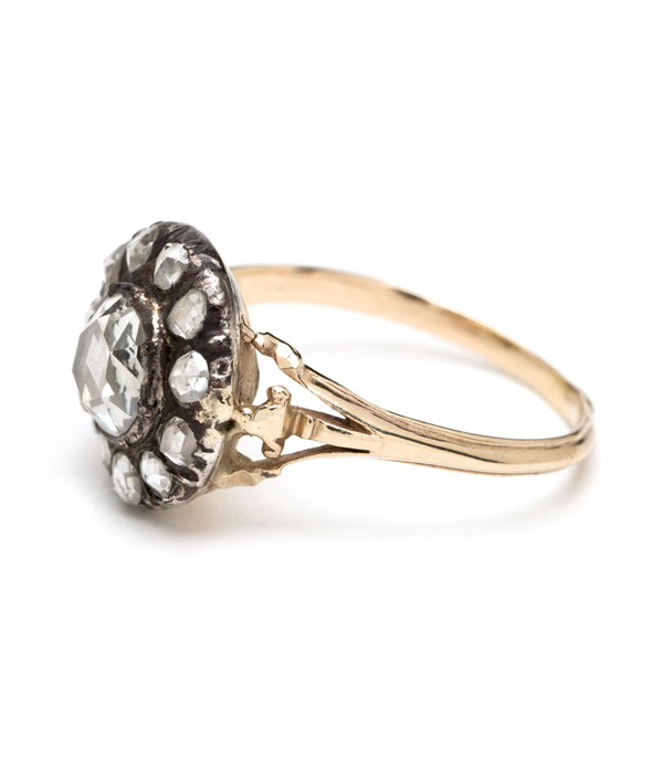 Vintage Georgian Rose Cut Diamond Cluster Ring