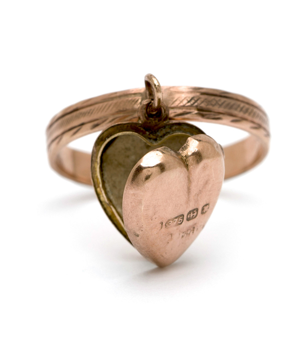 Vintage Victorian Dangle Heart Ring
