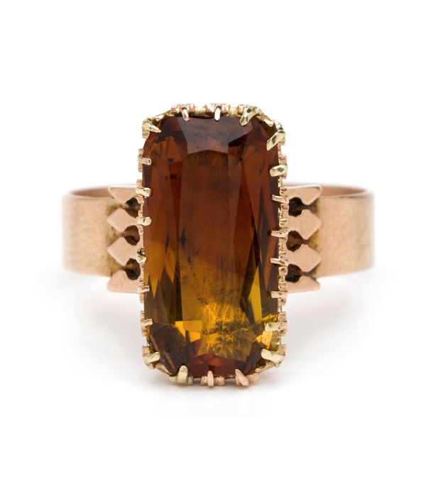 Rose Gold Vintage Victorian Brandy Citrine Boho Ring curated by Sofia Kaman.  This piece has been sold and is in Vintage Archive.