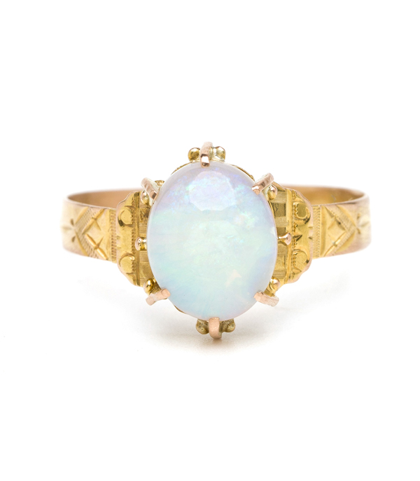 Vintage Victorian Gold Opal Boho Stacking Ring curated by Sofia Kaman.  This piece has been sold and is in Vintage Archive.