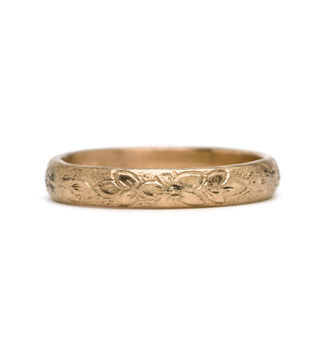 Victorian Rose Gold Etched Flower Vintage Wedding Band curated by Sofia Kaman