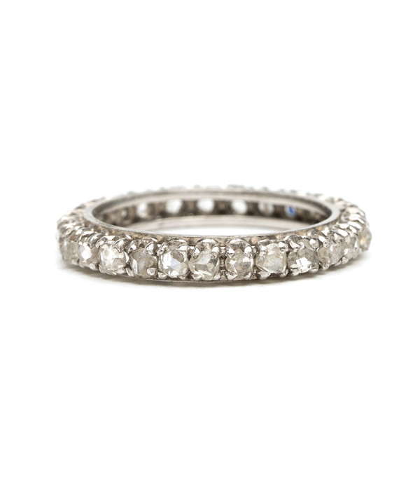 Vintage Art Deco Platinum Rose Cut Diamond Eternity Band curated by Sofia Kaman.  This piece has been sold and is in Vintage Archive.