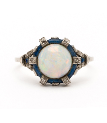 Moondance - Platinum Opal and Enamel Ring curated by Sofia Kaman