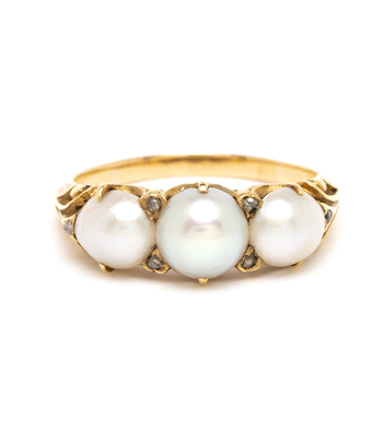 Vintage Victorian Pearl Unique Engagement Ring curated by Sofia Kaman