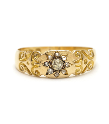 Victorian Engagement Rings Victorian Gold and Diamond Wedding Band for Vintage Engagement Rings curated by Sofia Kaman