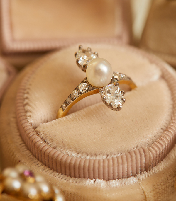 Edwardian Vintage Platinum Unique Engagement Rings