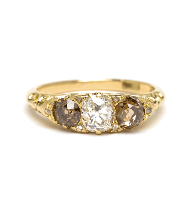 Victorian Three Stone Vintage Engagement Ring curated by Sofia Kaman.