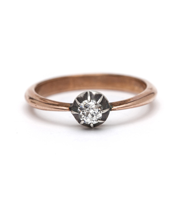 Victorian Old Mine Cut Diamond Solitaire Bohemian Vintage Engagement Ring curated by Sofia Kaman