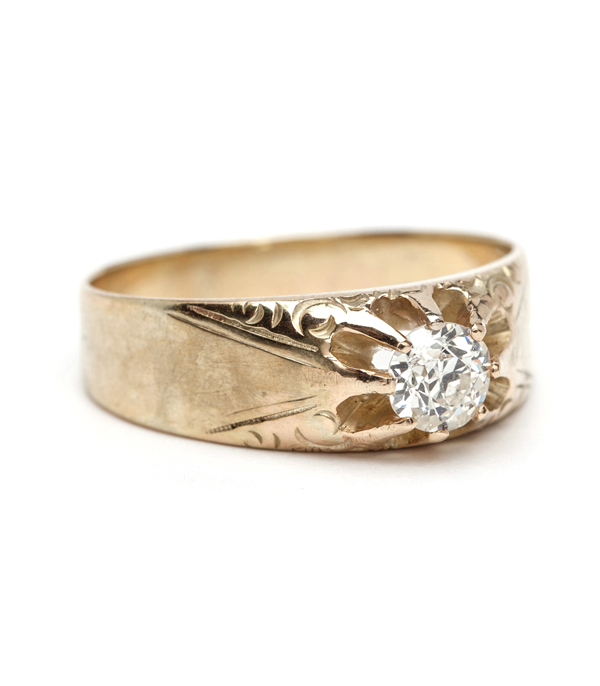 Vintage Victorian Buttercup Solitaire Engagement Ring