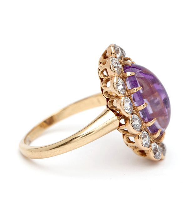 Gold Victorian Lavender Amethyst Vintage Engagement Ring
