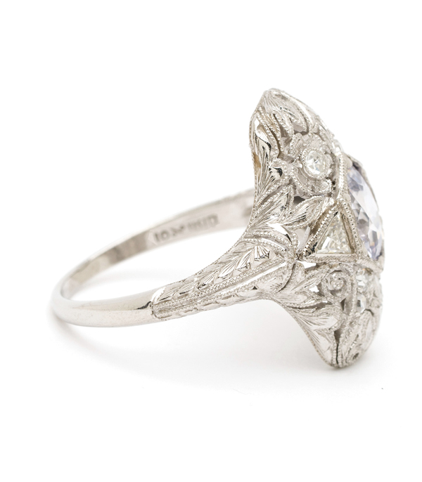 Platinum Vintage Sapphire Statement Ring