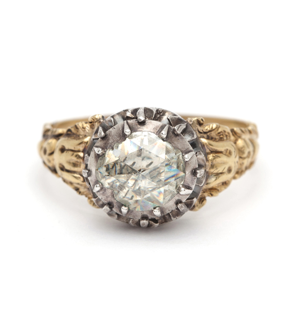 Rose Cut Diamond Vintage Statement Vintage Engagement Ring curated by Sofia Kaman.