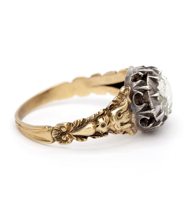 Gold Georgian Rose Cut Diamond Vintage Engagement Ring