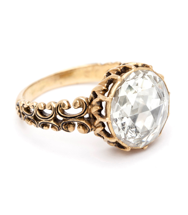 Victorian Antique 2.5ct Rose Cut Diamond Engagment Ring
