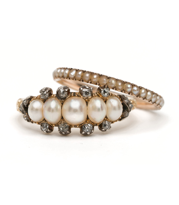 Antique Pearl Stacking Ring