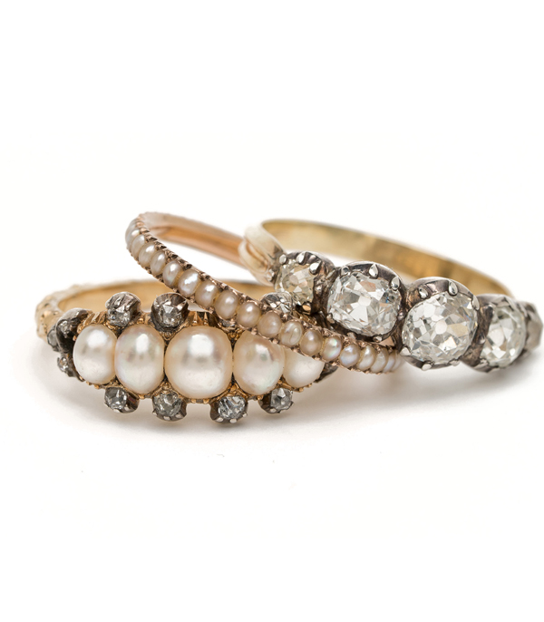 Antique Pearl Stacking Ring