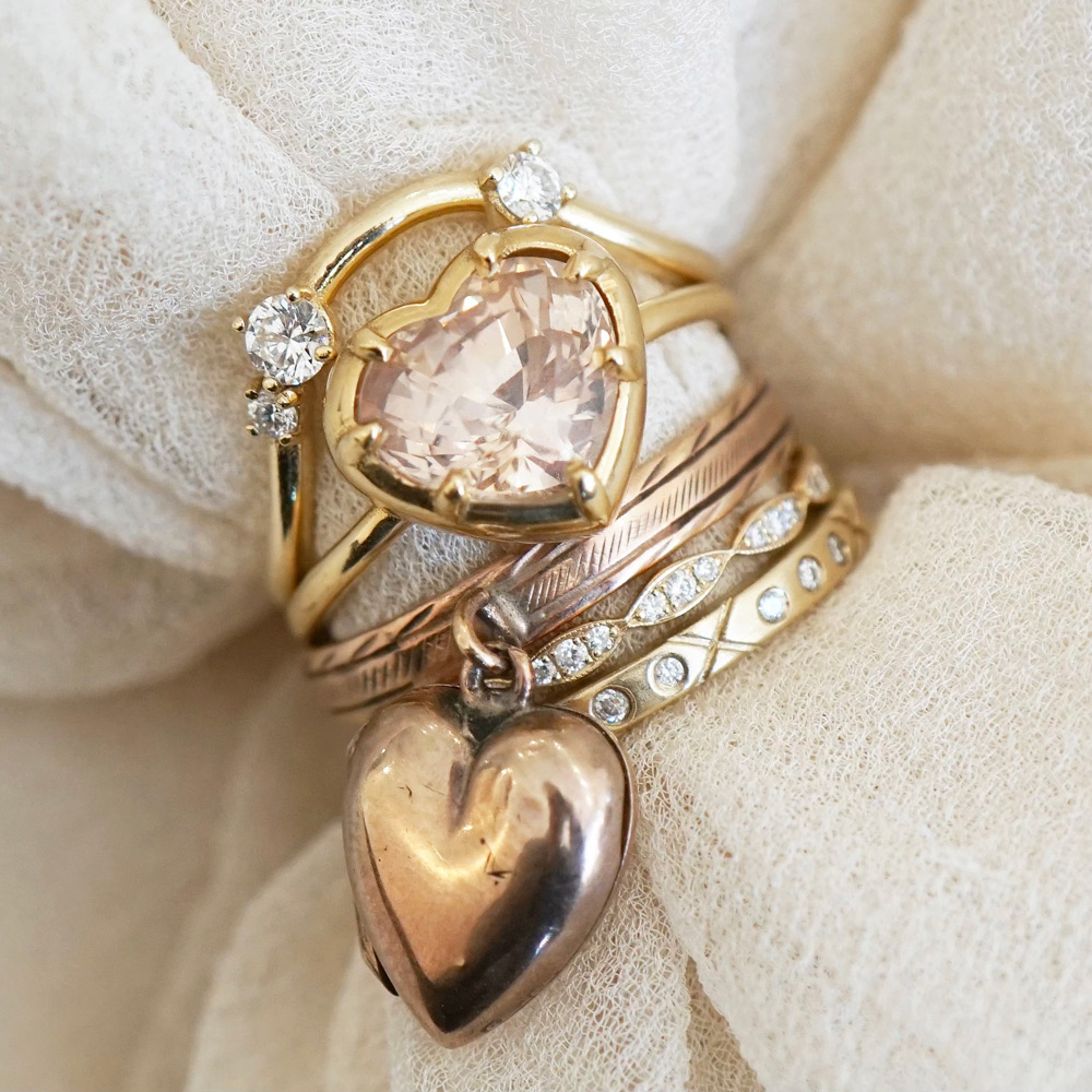 Mi Corazon Solid Gold Diamond Heart Ring | Local Eclectic – local eclectic